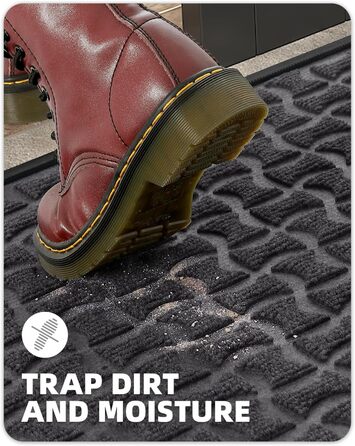 Килимок для вулиці кольору G, нековзний, водонепроникний, миється, брудозатримуючий килимок для внутрішнього та зовнішнього використання, килимок для передніх дверей, килимок для входу, коридору, зовнішньої зони (44x76 см, сірий) Сірий 44x76 см