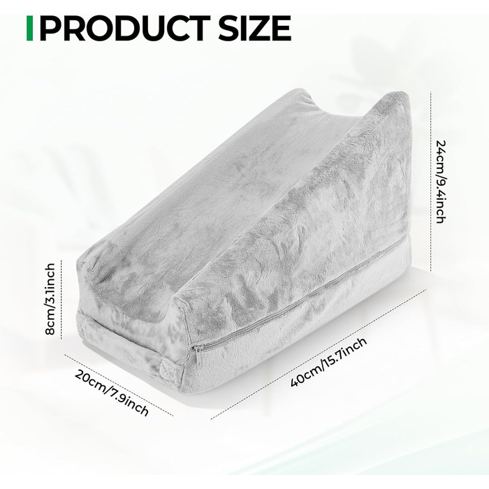 Подушка для підняття ніг, клиноподібна подушка, губчаста подушка для підняття рук, опора для ніг зі знімним чохлом для прямого коліна та руки, знімає набряк та біль