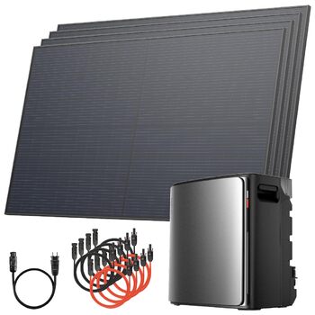 Балконна електростанція Solarway потужністю 2000 Вт / 800 Вт з накопичувачем EcoFlow STREAM Ultra X потужністю 3,8 кВтгод повний комплект із сонячними модулями потужністю 500 Вт, інвертором та аксесуарами міні-сонячна система Plug-and-Play для розеток Eco
