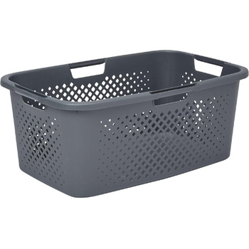 Кошик для білизни 40 л, виготовлений з переробленого пластику, сірий, 4 бічні ручки, вентиляція з усіх 4-х сторін 40 л сірий