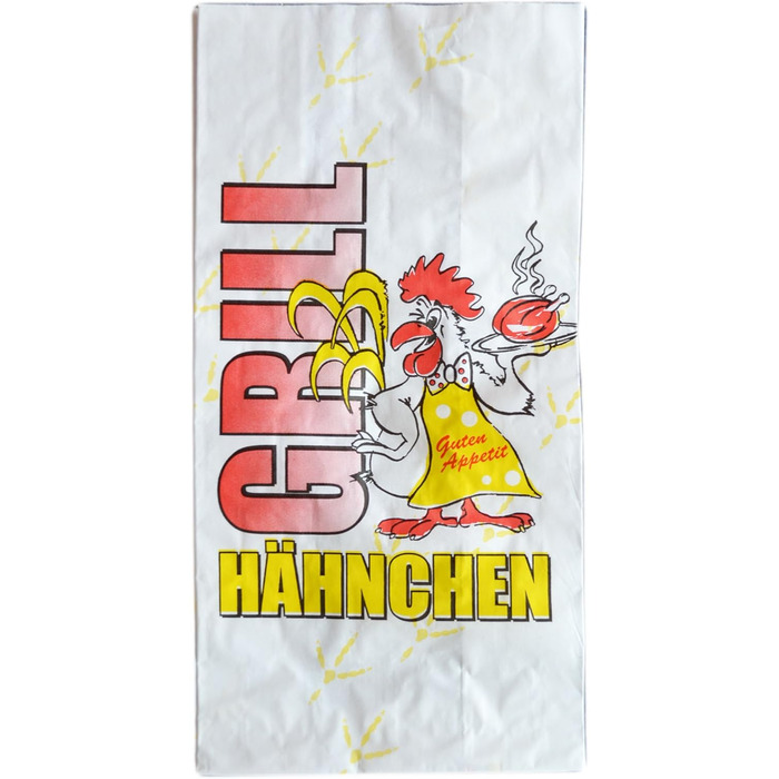 Штук Пакет для курки ПЕ з мотивом 'Півень 1/2 Курка-гриль 2-х шарова 105x55x250мм, 1000