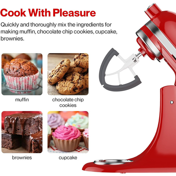 Аксесуари для плоскої мішалки Coolcook для блендерів Kitchenaid, 4,5-5 кварт для кухонного міксера Aid, аксесуари для мішалок Flexi для кухні