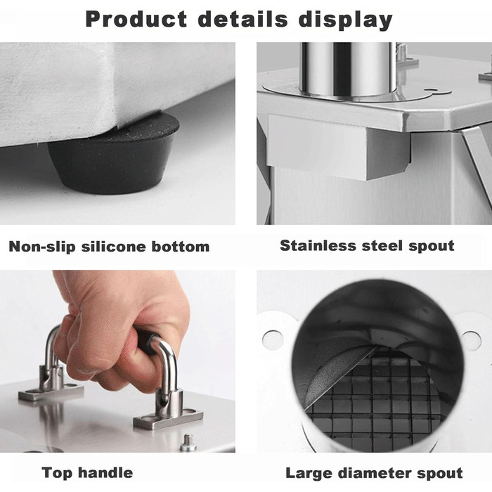 Комерційна овочева машина Oiyekntd з сітчастими ножами, міцна нержавіюча сталь, 200 Вт, електрична машина для кубиків фруктів для картоплі, моркви, огірків, пітаї, 8 мм