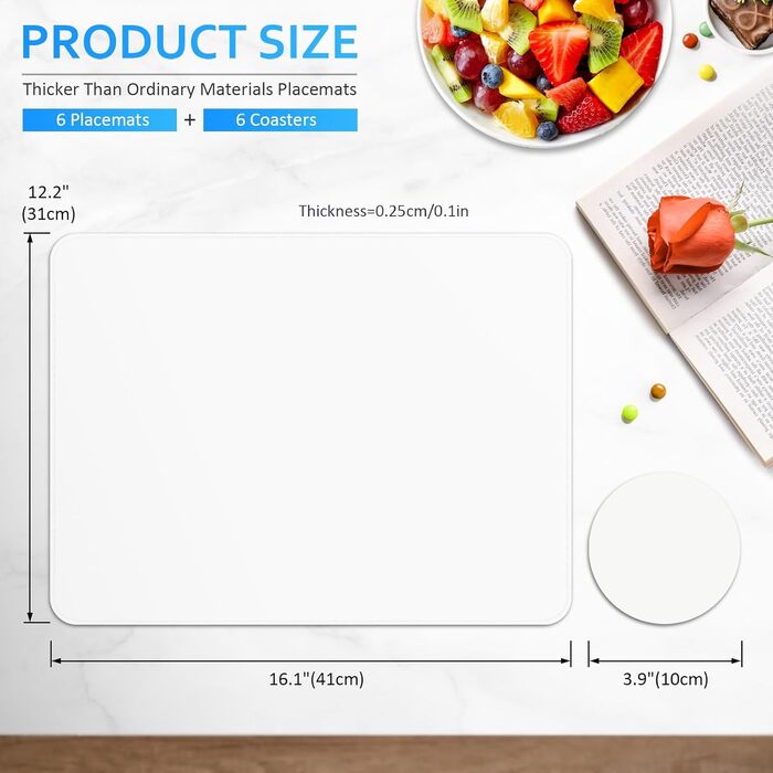 Шкіряний набір з 6 - шкіряна підстилка, що миється, термостійка двостороння водонепроникна підстилка шкіряного вигляду з нековзним