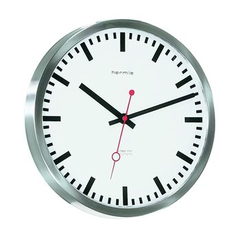 Радіокерований настінний годинник Hermle Bahnhofsuhr 30471-000870, сріблястий