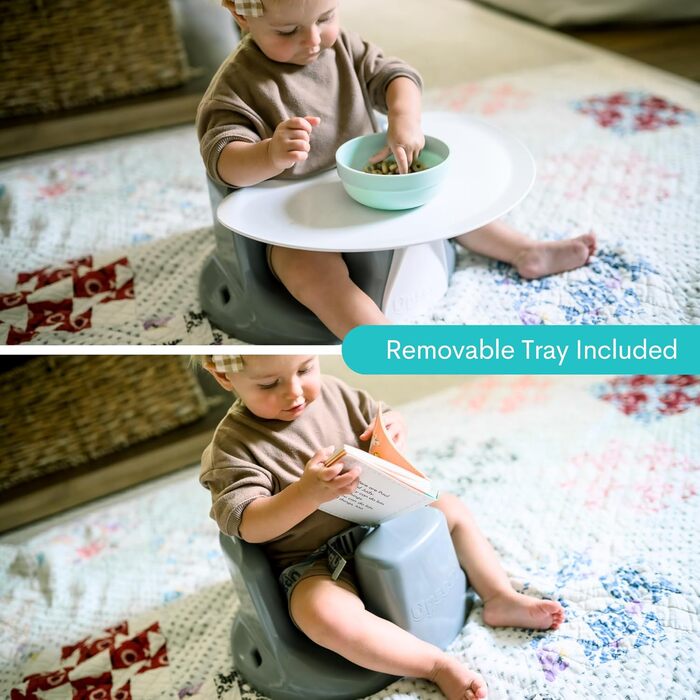 Сидіння-бустер для дитячого крісла з підносом, розроблене спільно з фізіотерапевтами (сіре)