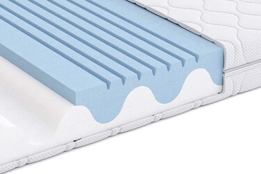 Двосторонній матрац Storeo Basics High Elasticity, середньої жорсткості (H3) та жорсткої (H4), 90 x 200 x 20 см, білий