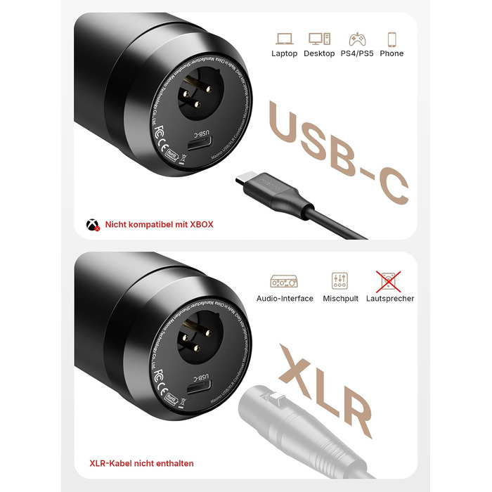 Набір мікрофона MAONO XLR/USB для ПК студійна якість 192кГц/24біт, Plug & Play, 3-рівневе шумозаглушення, 4 пресети. Металевий комплект із ПЗ для подкастів, стрімінгу, запису та вокалу, A04 Gen2