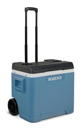 Пасивний холодильник IGLOO IP42 Roller 42 L, крижано-блакитний термобокс з колесами та телескопічною ручкою, холодильник для відпочинку, роботи та кемпінгу