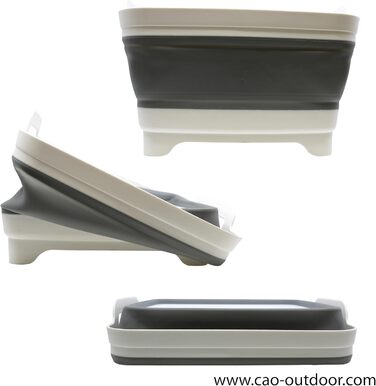 Висувна миска Cao 9 літрів для дорослих унісекс сіро-біла 30,5 x 30 см - В 20 см (розкрита) - В 7 см (складена)