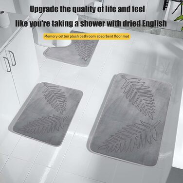 Комплект килимків для ванної кімнати, 3 предмети нековзний килимок для душу, м&39який абсорбуючий килимок для душу, килимок для ванни 40x60 см, килимок для туалету 40x50 см, маленький килимок для ванни 50x80 см (зелений)