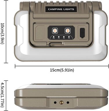 Телескопічний кемпінговий ліхтар LIXADA, акумуляторний світлодіодний багатофункціональний кемпінговий ліхтар ємністю 4800 мАг, портативний наметовий ліхтар зі штативом, водонепроникний, висувний, складаний, для піших прогулянок та подорожей (підтримує пов