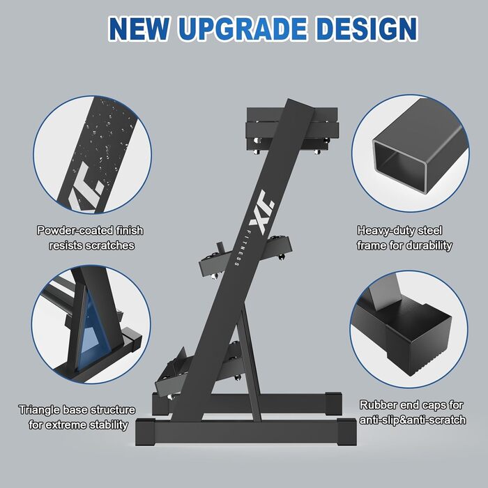 Стійка для гантелей JX FITNESS, 3-рівневе відділення для зберігання гантелей та гирь, багаторівнева підставка-органайзер для домашнього фітнесу, вантажопідйомність 1000 фунтів