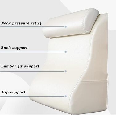 Подушка для спинки узголів&39я ліжка, диванна подушка, опорна подушка для спини, поперекова подушка, опорна подушка для спинки ліжка, дивана, подушка для читання, шкіряна губчаста клиноподібна подушка для літніх чоловіків, чорна - 553060 см