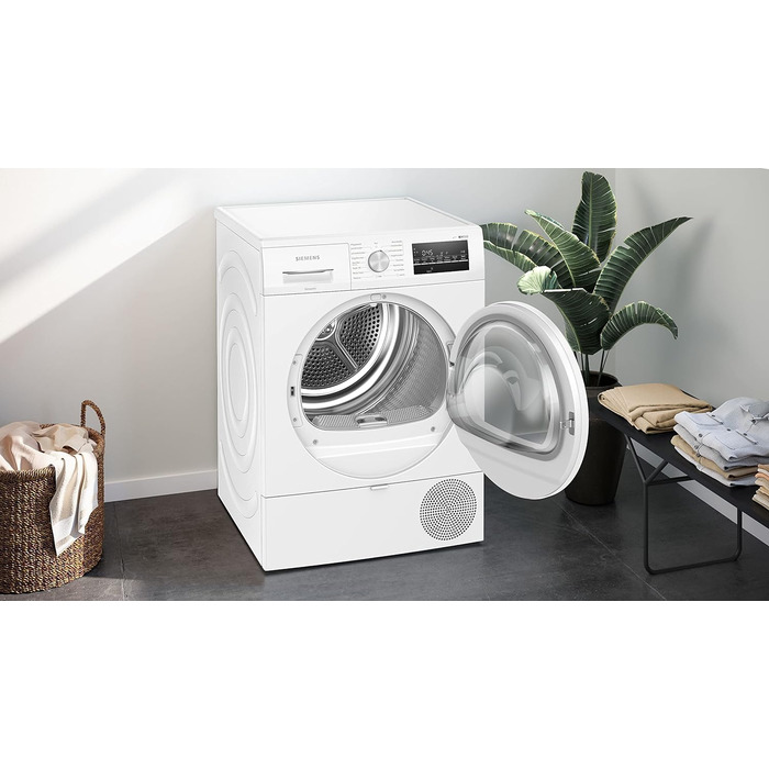 Сушильна машина Siemens easyClean iQ500 Single до 8 кг з тепловим насосом енергоспоживання 176 кВтгод/рік, біла