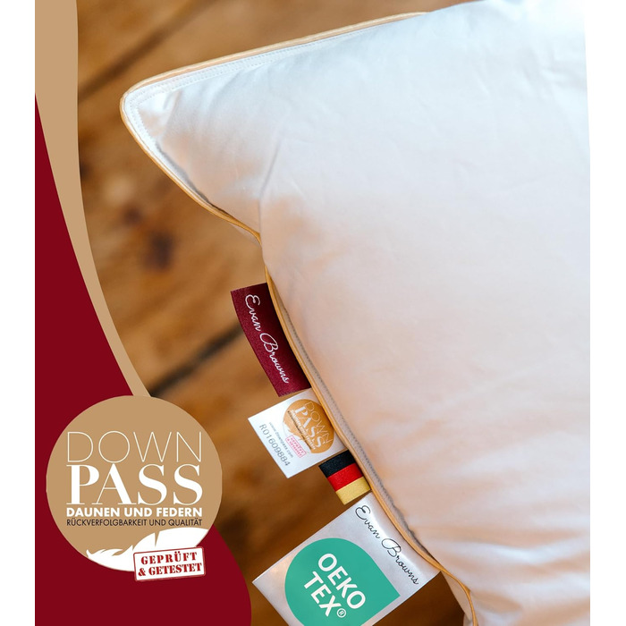 Пухова подушка 80 x 80 см - Подушка зі 100 пір&39яним наповнювачем - Подушка 80x80 см з бавовняним чохлом - Подушка для спокійного сну - Пухова подушка - Подушка - Подушка 80x80 см