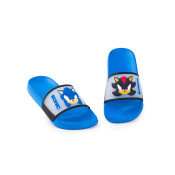 Дитячі сині шльопанці Sonic The Hedgehog Повсякденне взуття з Соніком та Шедоу Мультяшні обличчя персонажів без рукавів Зручні літні сандалі Повсякденні аксесуари для хлопчиків 33 EU
