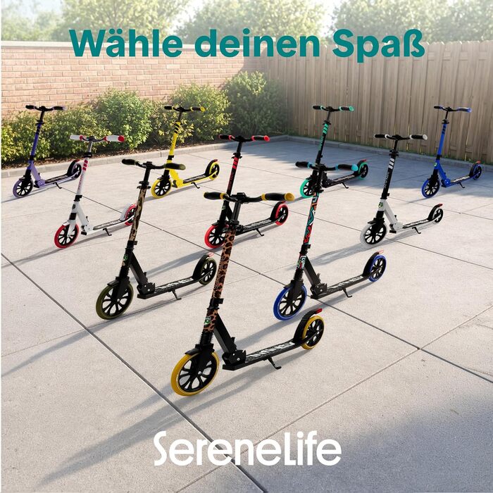 Дитячий самокат SereneLife Cityroller великі колеса, складаний, регулювання висоти, до 100 кг, камуфляж