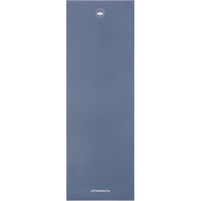 Килимок для йоги Lotuscrafts, тонкий та складаний, виготовлений з натурального каучуку, зроблено в Іспанії, легкий дорожній килимок вагою 1 кг, 185 x 65 x 0,13 см, тонкий килимок для йоги для використання в дорозі, колір індиго