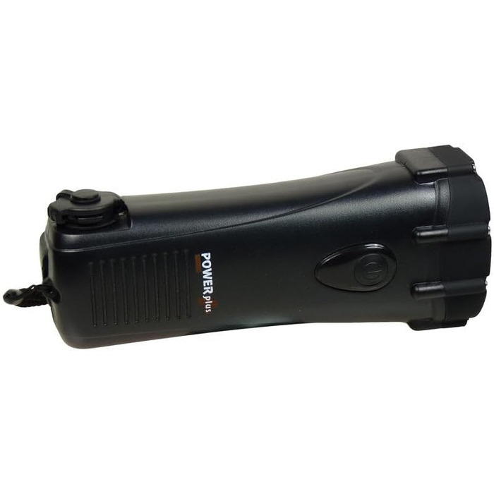 Ліхтарик POWERplus Shark з динамо-шатунною головкою / USB-акумуляторний світлодіодний ліхтарик / аварійний зарядний пристрій чорного кольору