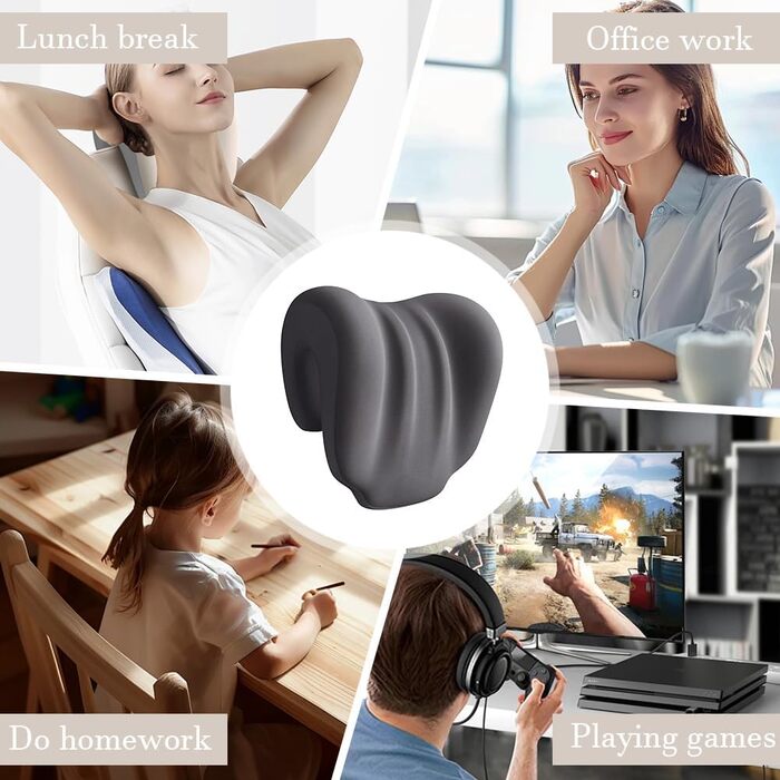 Підтримка шиї з ефектом пам&39яті, підтримка шиї для офісних стільців, подушка для шиї офісного стільця, підголівник подушки для шиї, подушка для підголівника для дорослих та студентів (темно-сіра)