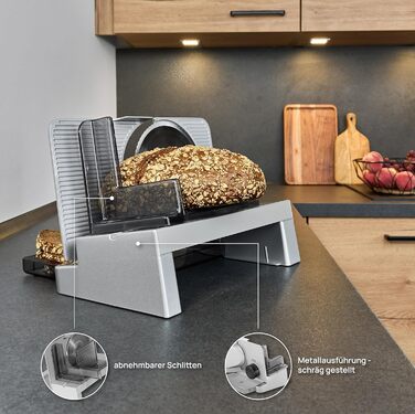 Електричний металевий слайсер і слайсер з ЕКО мотором, виробництво Німеччина, срібло, 16 Duo Plus