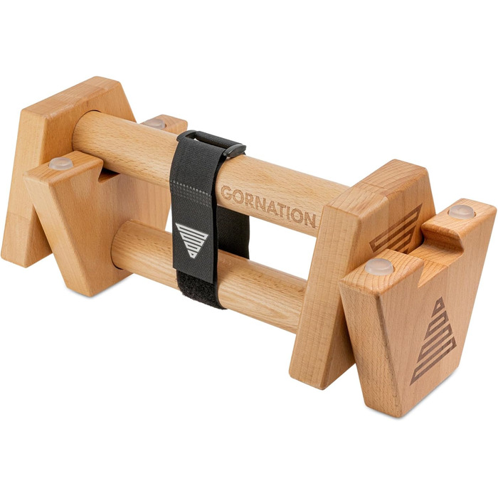Дерев&39яні паралелети GORNATION для віджимань, дерев&39яні ручки для віджимань, калістеніка та фітнес-тренування, перекладини для віджимань, ручки для калістенічних віджимань для тренування верхньої частини тіла, вкл. стрічку для захоплення