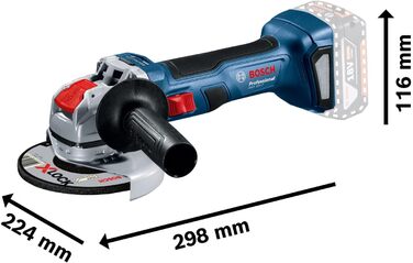 Професійна акумуляторна кутова шліфувальна машина Bosch 18V System GWX 18V-7 (диск Ø 125 мм, 700 Вт, затиск X-LOCK, у комплекті на