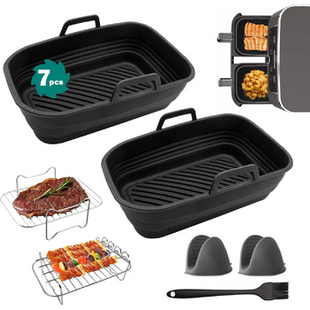 Аксесуари для фритюрниці, 7PC Аксесуари Аерофритюрниця, Аксесуари для фритюрниці Ninja Foodi AF400EU AF300EU Аксесуари для фритюрниці COSORI 7.5-9.5L Інші аксесуари для двозонної фритюрниці