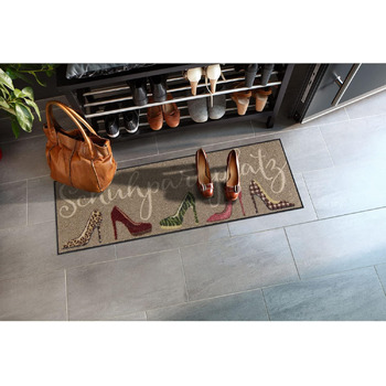 Килимок для паркувального місця Salonloewe Stiletto 30x100 см Вхідний килимок з мотивом Бруздоуловлювальний килим Килимок для дому Миється Барвистий сіро-коричневий 30 x 100 см (Прямокутний)