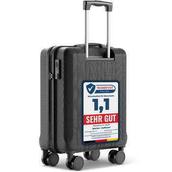 Валіза ручна поклажа 55x40x20 см - 36 л - Валіза з TSA замком та подвійними колесами, дорожня валіза, візок для ручної поклажі, кабінна валіза - 55x40x20 см Чорна