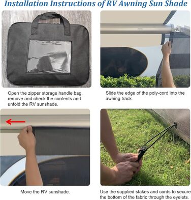 Сонячний тент для автофургона, вітропроникна передня панель 2,44 м x 3,8 м для тенту, універсальний екран для забезпечення конфіденційності з повним комплектом, захист від сонця 86, захист від вітру та дощу