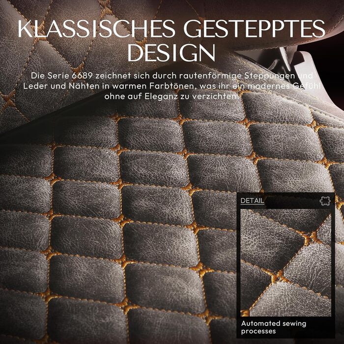 Розкішне ігрове крісло Dowinx, ергономічне зі штучної шкіри з простьобаною обробкою Boutis, масажна поперекова опора та підставка для ніг, регульоване офісне крісло 90-170, вантажопідйомність до 200 кг, для домашнього офісу та ігор, коричнево-коричневий в