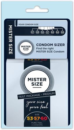 Набір презервативів MISTER SIZE Size Kit Medium з вимірювачем, 3 розміри, 3 шт