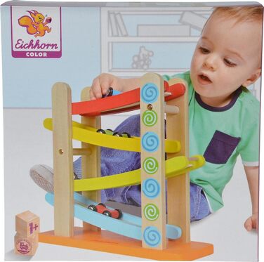 Автомобільна гоночна траса, 4 шт., 3 транспортні засоби, 25x24 см, колір берези, 100002220 -