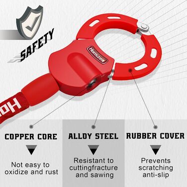 Замок для самокатів та велосипедів, протикрадіжний замок 92 см, яскравий замок-наручник, високий рівень безпеки з ключем, аксесуари для електросамокатів та електровелосипедів (Колір однотонний, колекція Getaway Solids)
