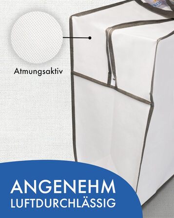 Сумка для зберігання ковдр та подушок біла - Сумка для зберігання велика - Сумка для постільної білизни на блискавці - Дихаюча сум