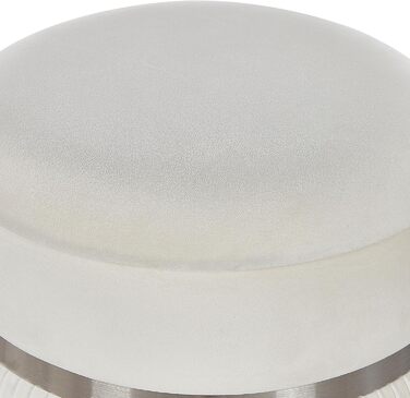 Пуф Beliani з місцем для зберігання, круглий оксамитовий, білий, комплект з 2 предметів, пуф Glamour Camdenton