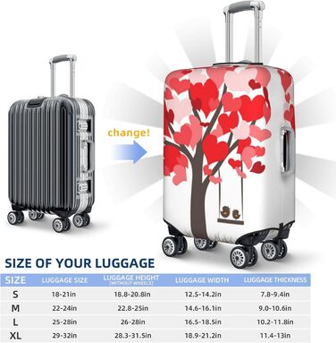 Чохол для валізи Дерево Любові, еластичний захист від подряпин, розмір XL, чорний (95 см)