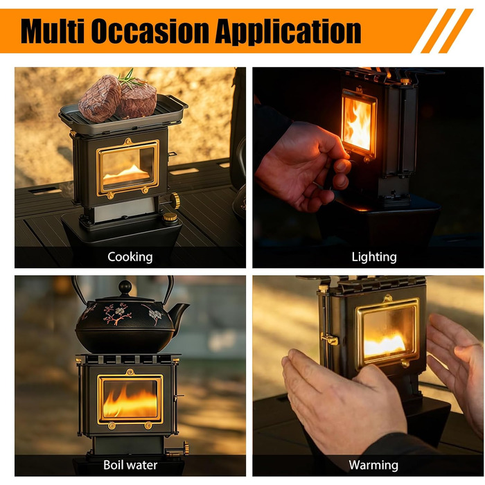Портативний гасовий ліхтар з резервуаром для оливи на 525 мл, гасовий обігрівач для кемпінгу, багатофункціональна кемпінгова плита з сумкою для зберігання зовнішнього освітлення, обігріву та приготування їжі.