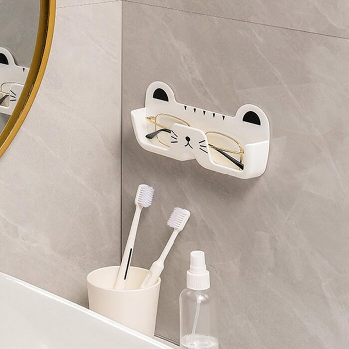 Настінний органайзер для сонцезахисних окулярів Supvox з міцного ABS-пластику, компактний тримач для окулярів з милим котячим мотивом, багатофункціональне сховище для окулярів для дому