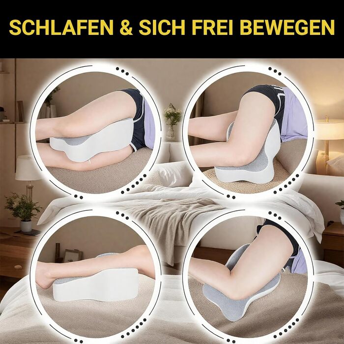 Універсальна подушка для колін для тих, хто спить на боці ергономічна подушка для ніг з подовженою конструкцією, підтримує стегна та коліна, підвищує комфорт сну, зі знімним чохлом, який можна прати