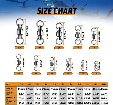Шарикопідшипники Вертлюги Високоміцні Вертлюги зі звареними кільцями Аксесуари для риболовлі 0-10 33-510 фунтів, 25 шт.