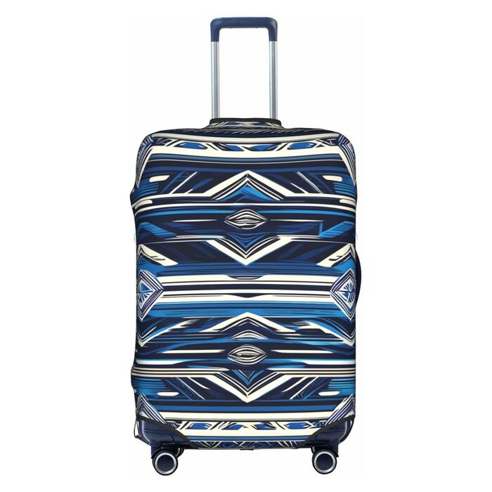 Чохол для валізи BREAUX з полінезійським маорійським орнаментом Блакитний сад (малий розмір)