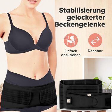 Післяпологовий пояс KeaBabies Revive 3-в-1 для жінок - пояс для підтримки живота після кесаревого розтину, пояс для післяпологового відновлення, бандаж для живота після пологів, пояс для підтримки живота під час вагітності (чорний, XL) XL