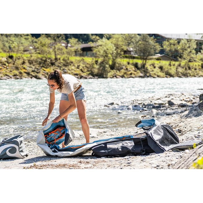 Каяк Spinera Tenaya 1/2/3 особи Міцний матеріал SpinTex Підлога Drop Stitch Сидіння з технологією повітряної подушки Стабільний та легкий Ідеальний універсальний та туристичний каяк Рюкзак преміум-класу аксесуари Tenaya 120, 345 x 87 см