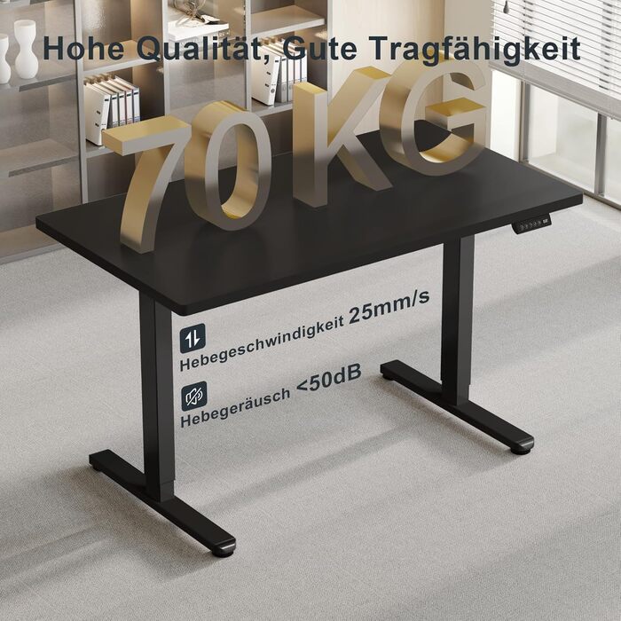 Стіл Flamaker з регулюванням висоти, електрична рама столу, 2-рівневе телескопічне регулювання висоти з пам&39яттю (чорний)