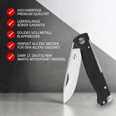 Кишеньковий ніж BKER PLUS Atlas Black - дворучний суцільнометалевий складаний ніж з гострим лезом 12C27 Sandvik - складаний ніж ED