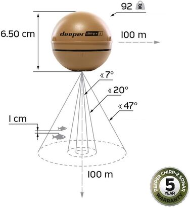 Ехолот із заливкою, для риболовлі з човна, підлідної риболовлі, риболовлі з берега Відливний ехолот із зручним безкоштовним додатком, 2 - GPS