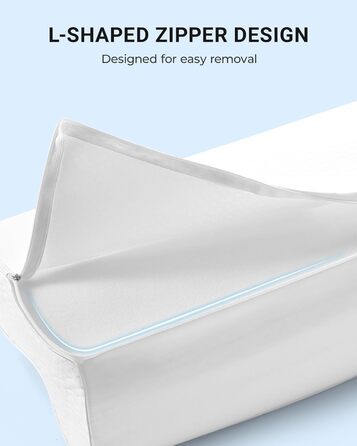 Подушка Elviros з піни з ефектом пам&39яті, регульована ергономічна подушка для полегшення болю в шиї, ортопедична подушка для підтримки шиї для сну на боці та на спині, знімний дихаючий чохол, білий